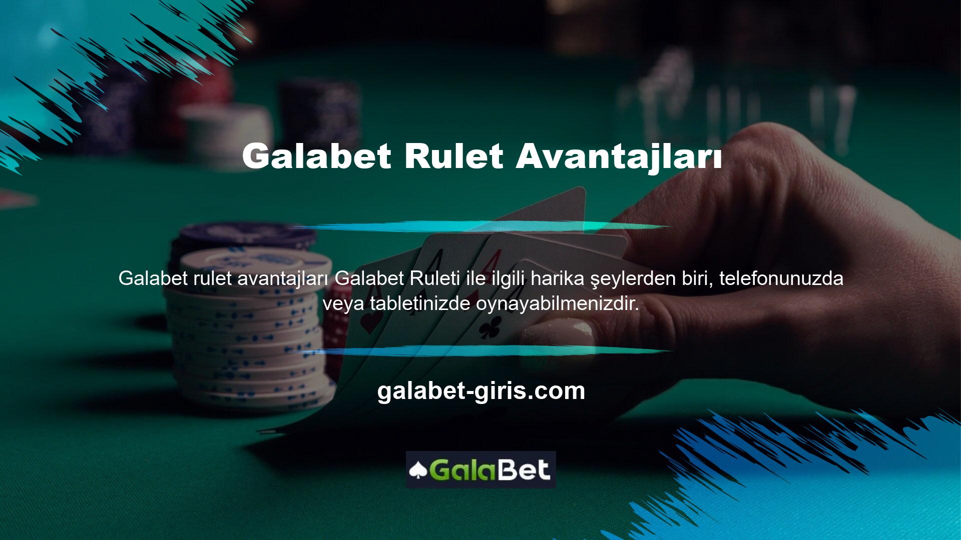 Bu web sitesinin yardımıyla, bir iOS veya Android cihazı kullanarak telefonunuzda kolayca Rulet oynayabilirsiniz